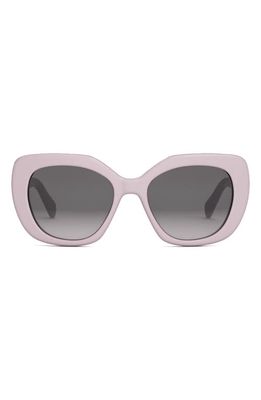 CELINE Triomphe 55mm Rectangular Sunglasses in Shiny Pink /Gradient Brown
