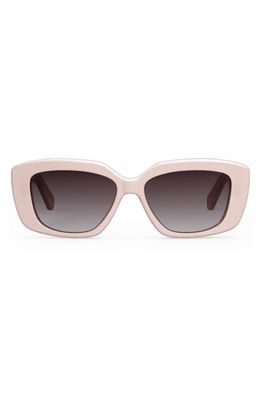 CELINE Triomphe 55mm Rectangular Sunglasses in Shiny Pink /Violet