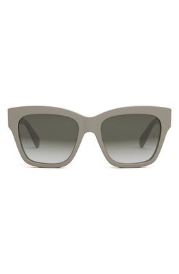 CELINE Triomphe 55mm Round Sunglasses in Beige/Gradient Brown