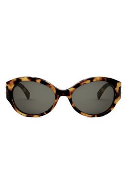 CELINE Triomphe 62mm Oval Sunglasses in Blonde Havana /Smoke