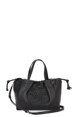 Celine Triomphe Drawstring Handbag in Black