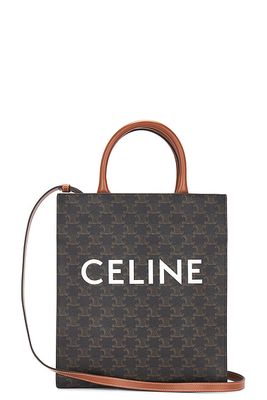 Celine Vertical Cabas Triomphe Shoulder Bag in Brown