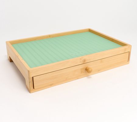 Cella Bamboo Appliance Storage Tray Drawer w/ Silicone Liner