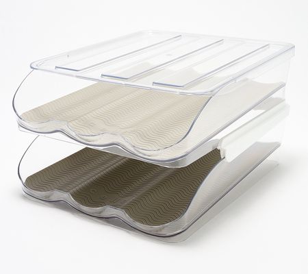 Cella Set of 2 Clear 18-Count Rolling Egg Organizers