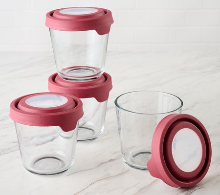 Cella Set of 4 Tall Round Glass Containers