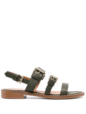 Cenere GB buckled leather sandals - Green