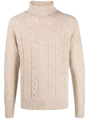 Cenere GB cable-knit roll-neck jumper - Neutrals