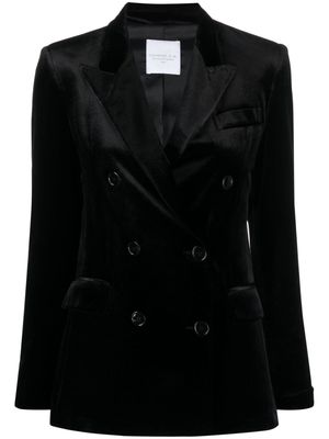 Cenere GB double-breasted velvet blazer - Black