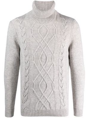 Cenere GB high-neck cable-knit jumper - Grey