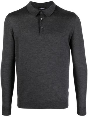Cenere GB mélange-effect merino-wool polo shirt - Grey