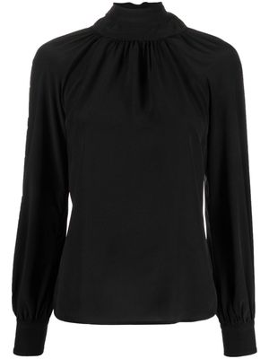 Cenere GB mock-neck satin blouse - Black