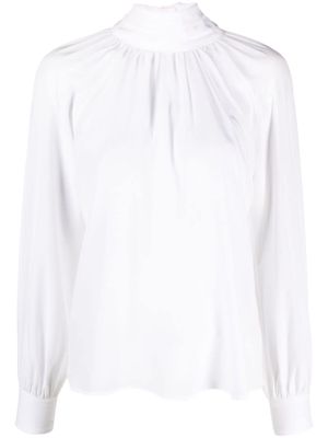 Cenere GB mock-neck silk blouse - White