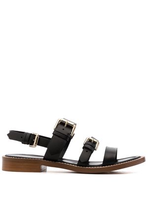 Cenere GB open-toe leather sandals - Black