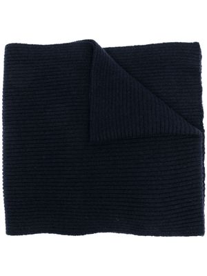 Cenere GB ribbed knit cashmere scarf - Blue