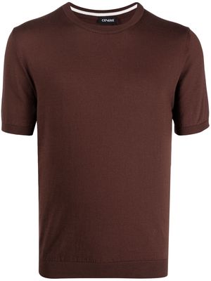 Cenere GB short-sleeve knitted top - Brown