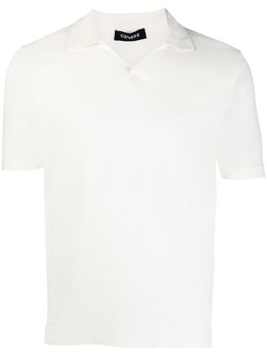 Cenere GB short-sleeved knitted polo shirt - White