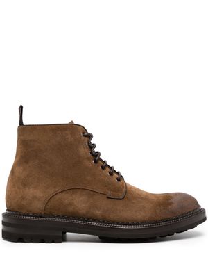 Cenere GB suede lace-up ankle boots - Brown