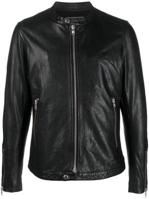 Cenere GB zip-up leather jacket - Black