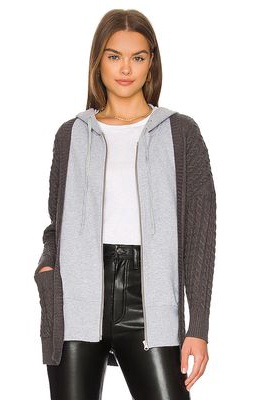 Central Park West Ambrose Dickie Cardigan in Charcoal