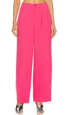 Central Park West Daisy Wideleg Pants in Fuchsia