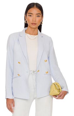 Central Park West Frankie Double Breasted Blazer in Baby Blue