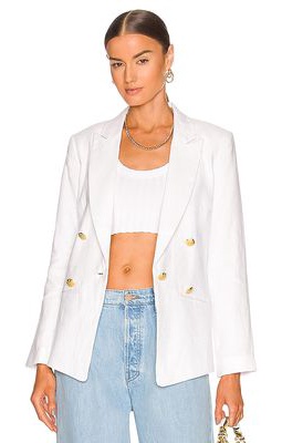 Central Park West Frankie Double Breasted Blazer in White
