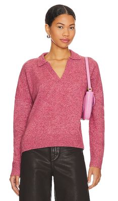 Central Park West Mia Polo Sweater in Red
