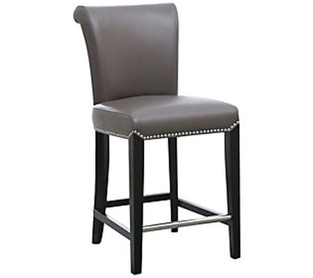 Century Gray Leather Counter Stool by Abbyson L iving