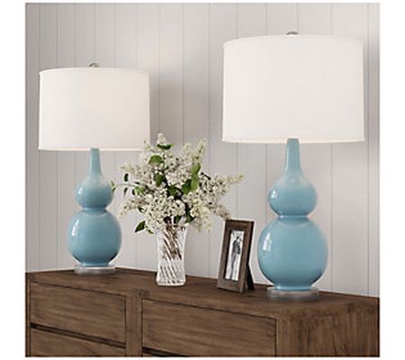 Ceramic Double Gourd Table Lamps - Set of 2 by Hastings Home