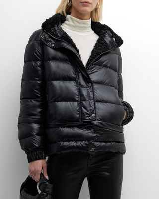 Cereme Reversible Puffer Jacket with Shearling