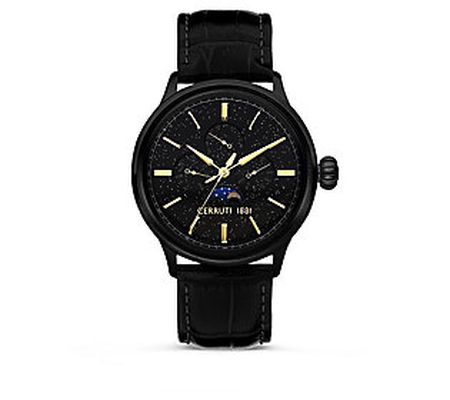 Cerruti Dervio Men's Multi-Function Black Strap Watch
