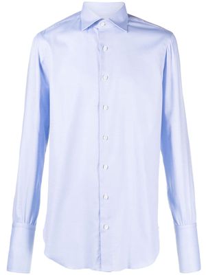 Cesare Attolini Mike long-sleeved cotton shirt - Blue