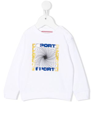 Cesare Paciotti 4Us Kids logo-print crew-neck sweatshirt - White