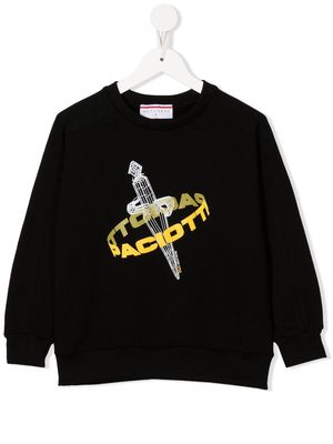 Cesare Paciotti 4Us Kids logo-print long-sleeve sweatshirt - Black