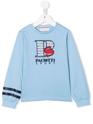 Cesare Paciotti 4Us Kids logo-print long-sleeve sweatshirt - Blue