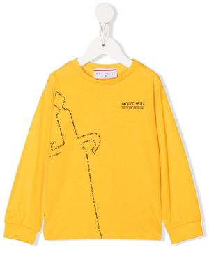 CESARE PACIOTTI 4US KIDS logo-print long-sleeve sweatshirt - Yellow