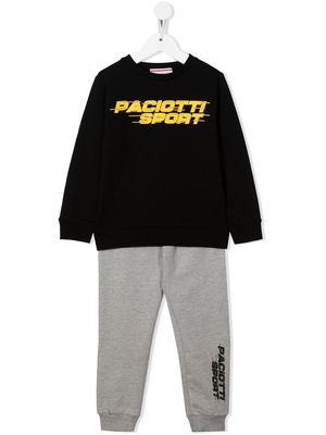 Cesare Paciotti 4Us Kids logo-print tracksuit set - Black