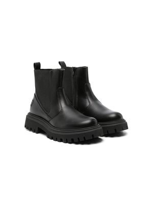 Cesare Paciotti 4Us Kids panelled rhinestone-embellished ankle boots - Black