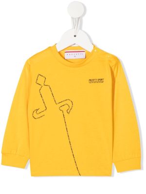 Cesare Paciotti 4Us Kids sword logo-print T-shirt - Yellow