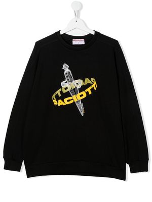Cesare Paciotti 4Us Kids TEEN logo-print sweatshirt - Black