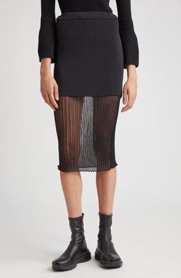CFCL Lucent Fluted Tight Skirt in Black