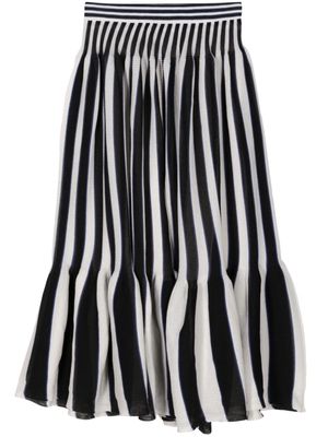 CFCL pleated striped midi skirt - Black