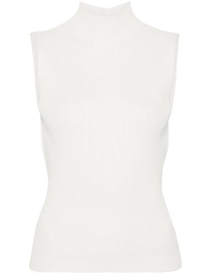 CFCL Portrait ribbed sleeveless top - White