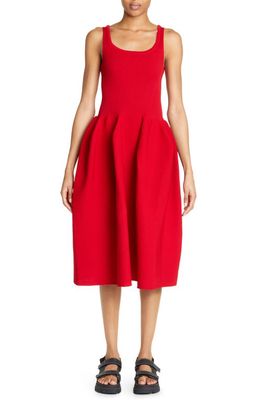 CFCL Pottery 1 Scoop Neck Fit & Flare Sweater Dress in Red