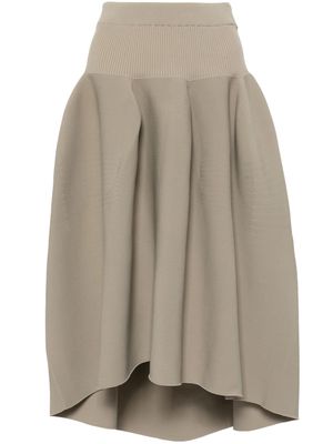 CFCL Pottery curved-hem skirt - Brown