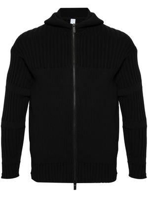 CFCL ribbed zipped hoodie - Black