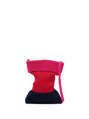 CFCL Strata ribbed-knit crossbody bag - Pink