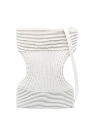 CFCL Strata ribbed-knit crossbody bag - White
