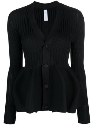 CFCL V-neck peplum-waist cardigan - Black