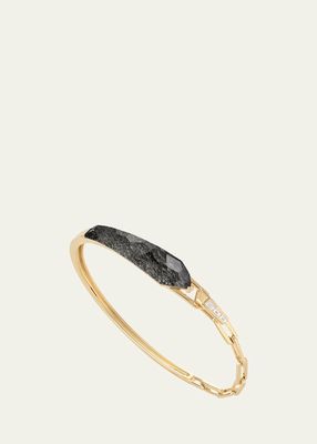 CH2 Slimline Shard Linked Bracelet with Obsidian Crystal Haze and Diamonds